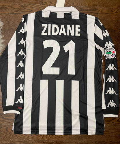 Zidane Juventus Retro Home Soccer Jersey Long Sleeves