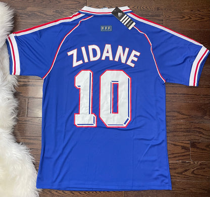 Zidane France Retro World Cup Soccer Jersey