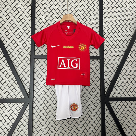 Manchester United Kids UCL Final Soccer Jersey with Shorts