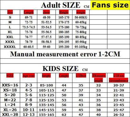 Liverpool FC Kids Home Soccer Jersey Manul Measurement