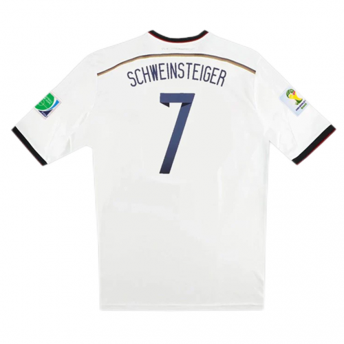 Germany SCHWEINSTEIGER #7 Retro Soccer Jersey Home World Cup 2014