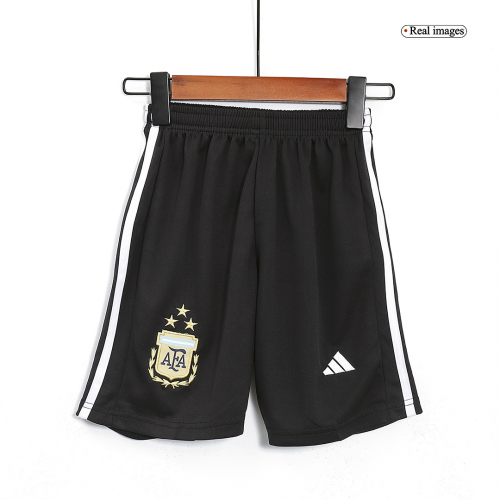 Argentina Kids Three Stars Home Soccer Shorts