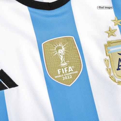 Argentina Kids Three Stars Home Soccer Jersey