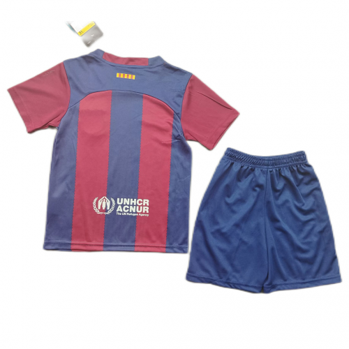 Barcelona Kids Home Soccer Jersey Kit