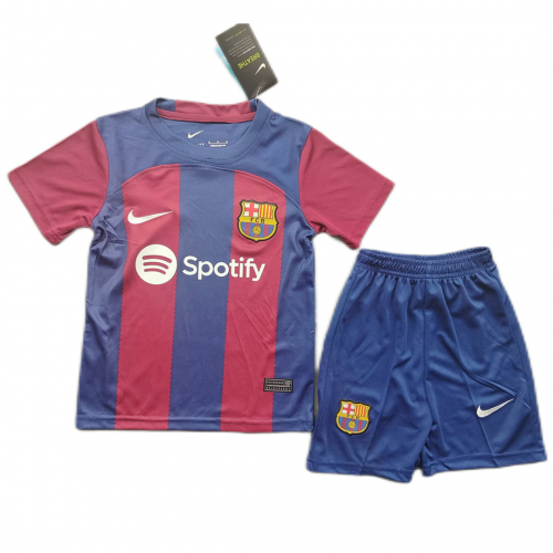 Barcelona Kids Home Soccer Jersey Kit