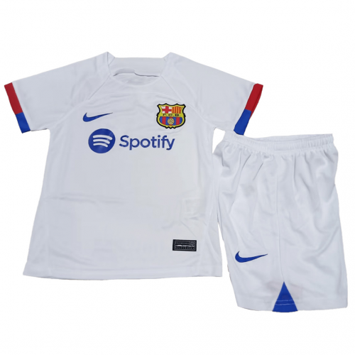 Barcelona Kids Away Soccer Jersey Kit