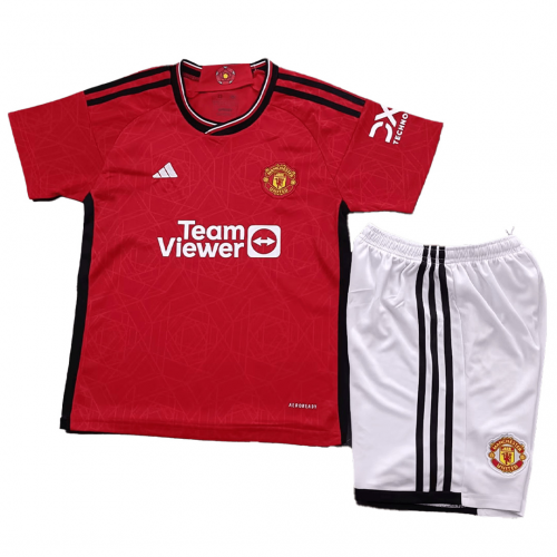 Manchester United Kids Home Soccer Jersey Kit