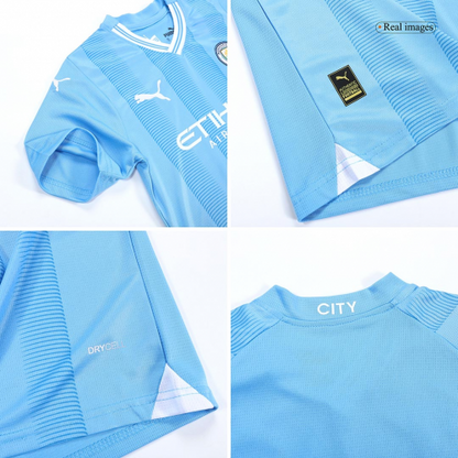 Manchester City Kids Home Soccer Jersey Kit 2023/24