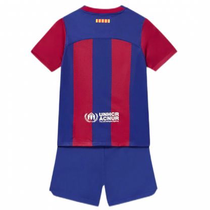 Barcelona Kids Home Soccer Jersey Kit