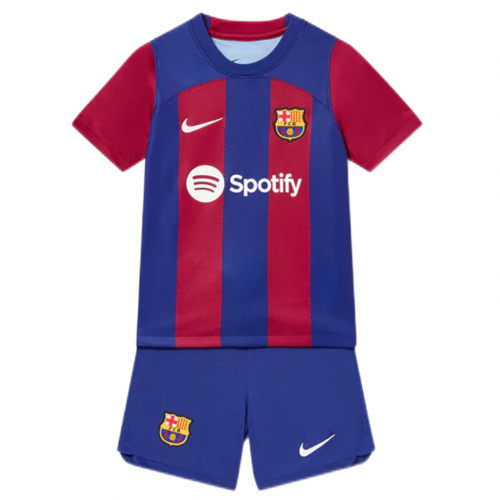 Barcelona Kids Home Soccer Jersey Kit