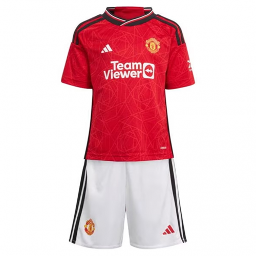 Manchester United Kids Home Soccer Jersey Kit