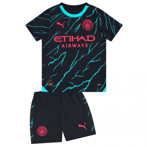 Manchester City Kids Third Away Soccer Jersey Kit