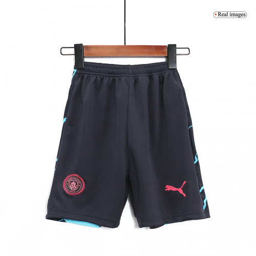 Manchester City Kids Third Away Soccer Jersey Shorts