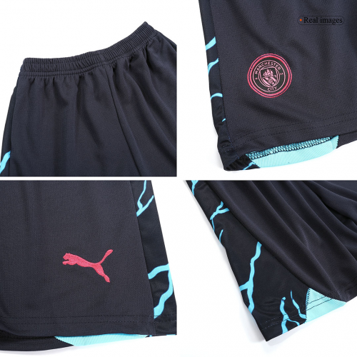 Manchester City Kids Third Away Soccer Jersey Shorts