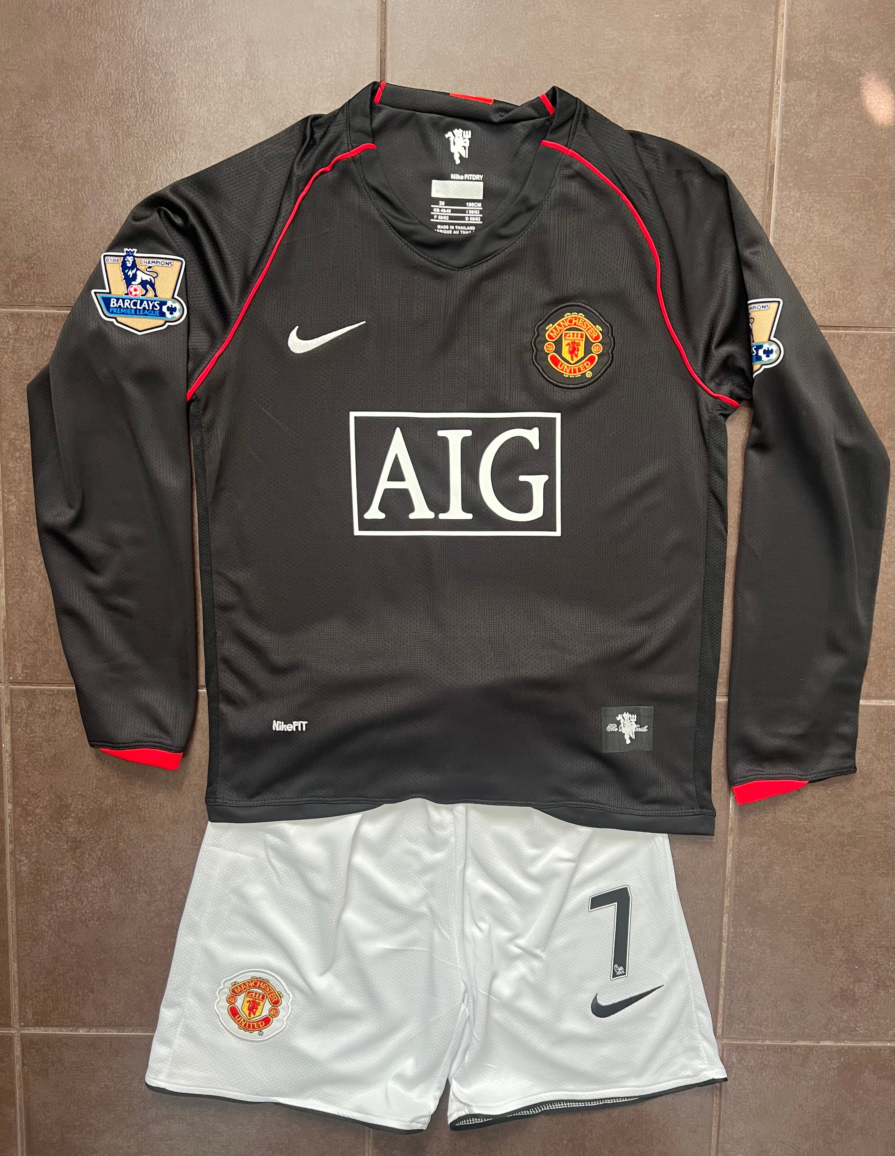 Manchester United Kids Ronaldo 2008 Soccer away Jersey with Shorts