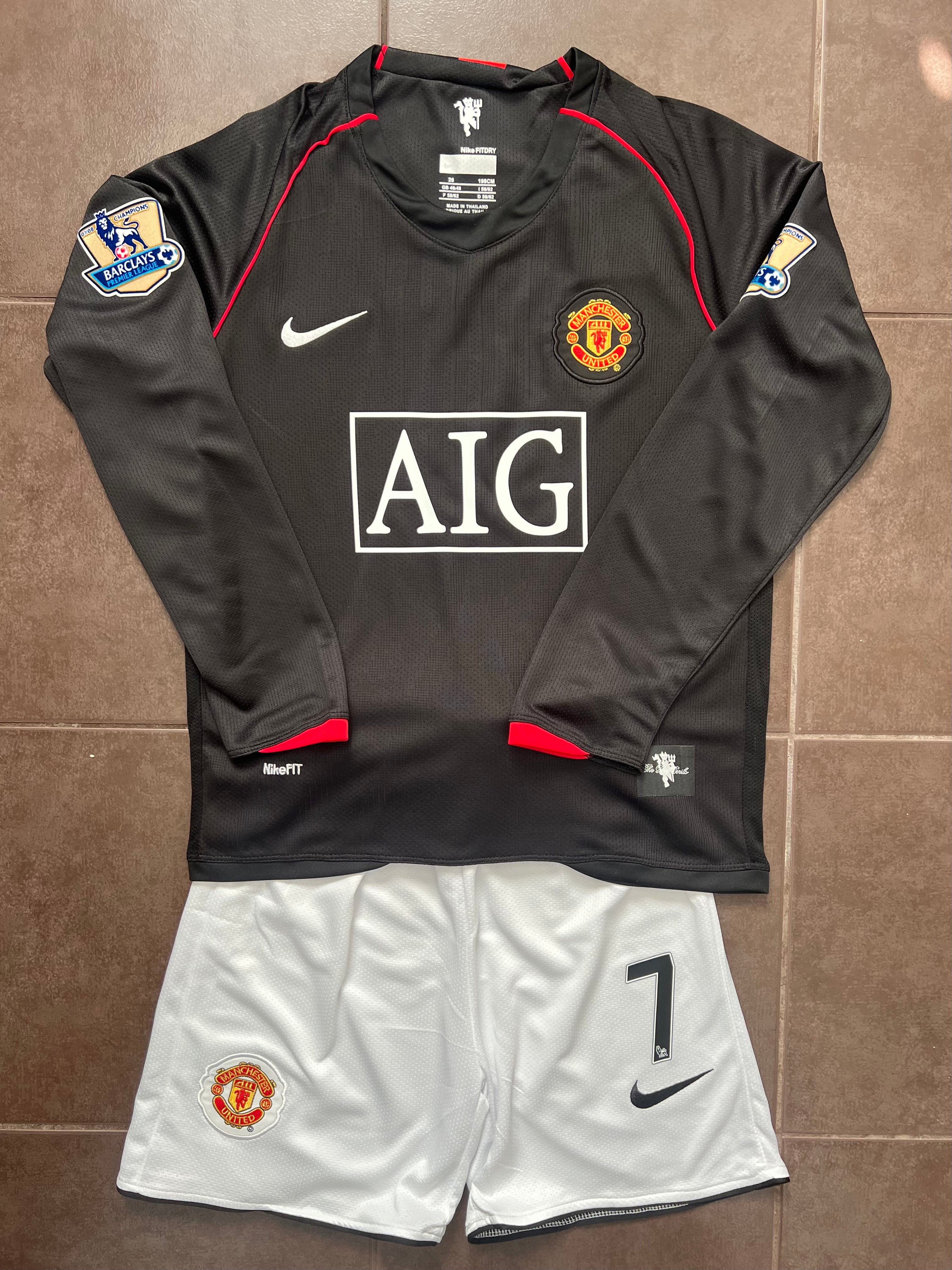 Manchester United Kids Ronaldo 2008 Soccer away Jersey with Shorts