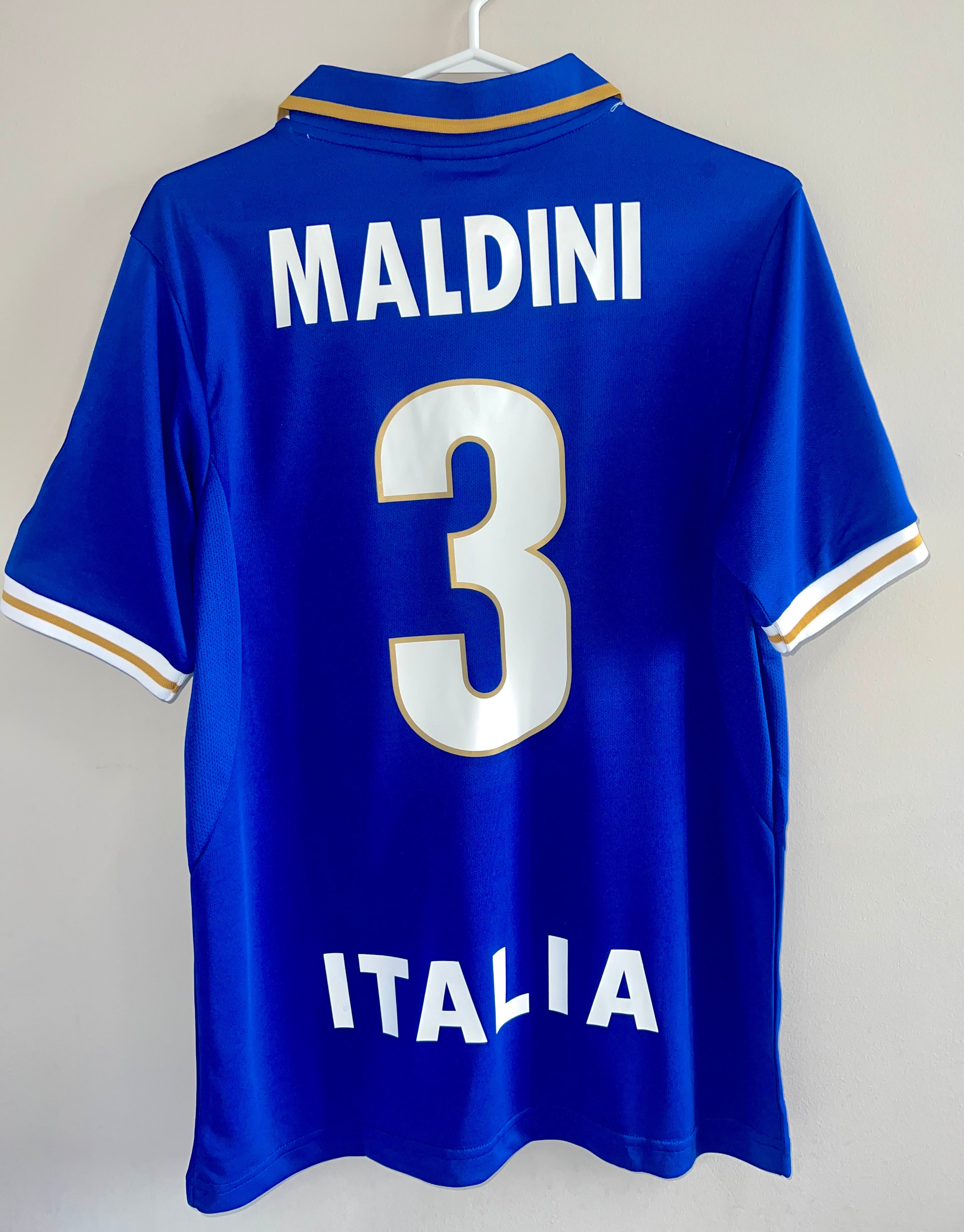 Maldini Italy Retro Home Soccer Jersey