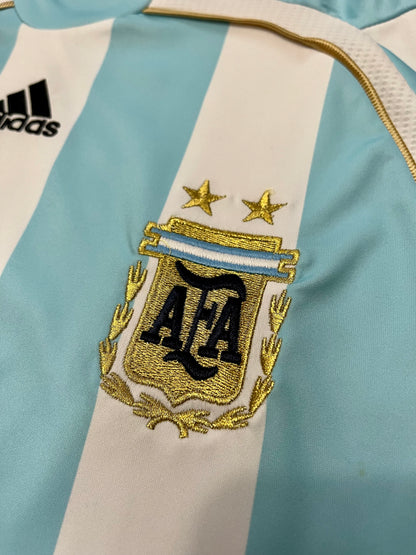 Lionel Messi Argentina Retro Home Soccer Jersey