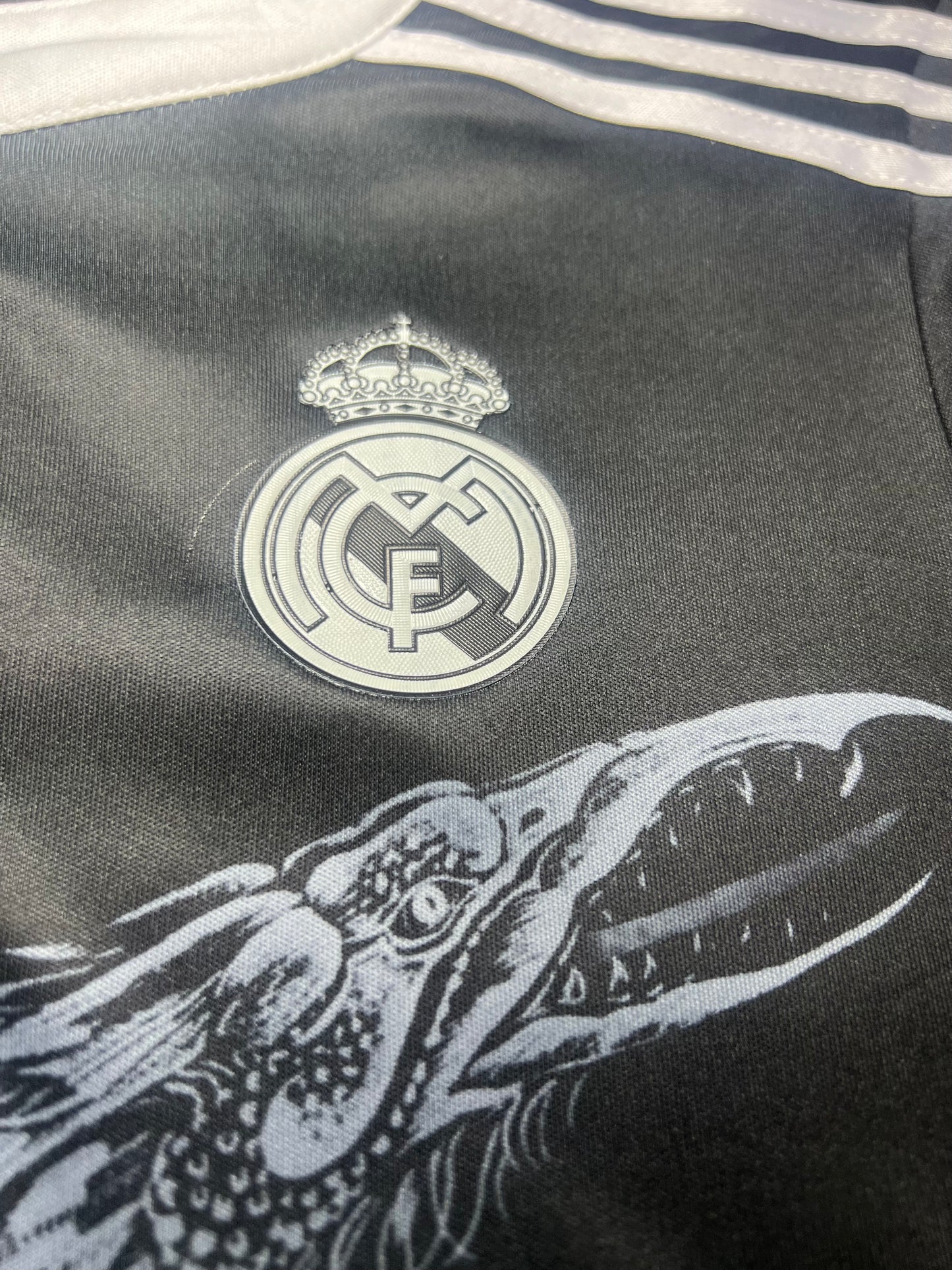 Real Madrid Kids Retro Cristiano Ronaldo Away Dragon Soccer Jersey 2014/15