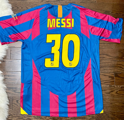 Lionel Messi Barcelona Retro Home Soccer Jersey