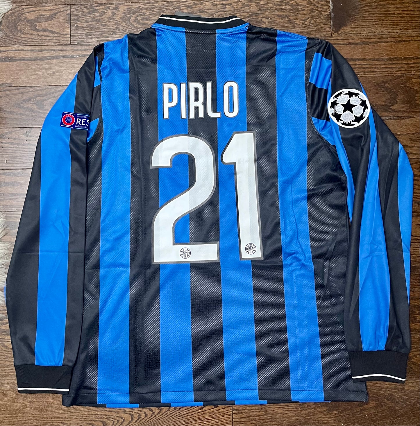 PIRLO Inter Milan Retro Final Home Soccer Jersey Long Sleeves