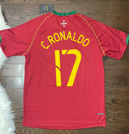 Cristiano Ronaldo Portugal Retro Home Soccer Jersey