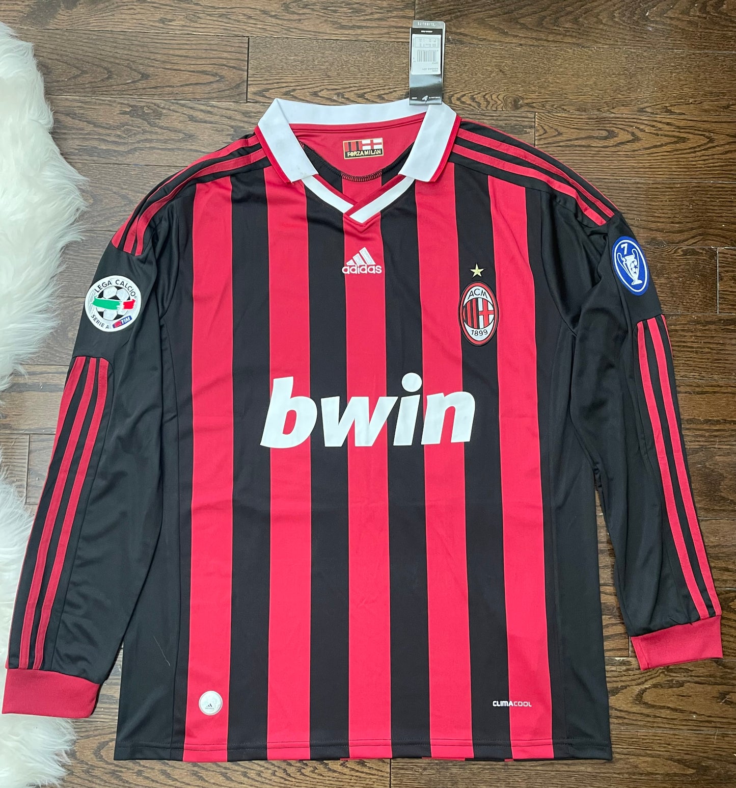 BECKHAM AC Milan Retro DAVID Soccer Home Jersey Long Sleeves