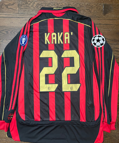 KAKA AC Milan Retro Home Soccer Jersey Long Sleeves