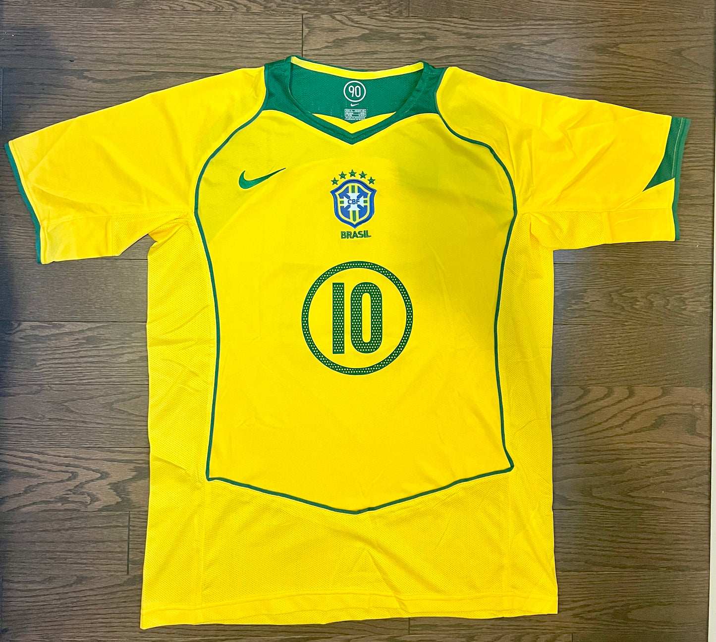 Ronaldinho Brazil Retro Home Soccer Jersey