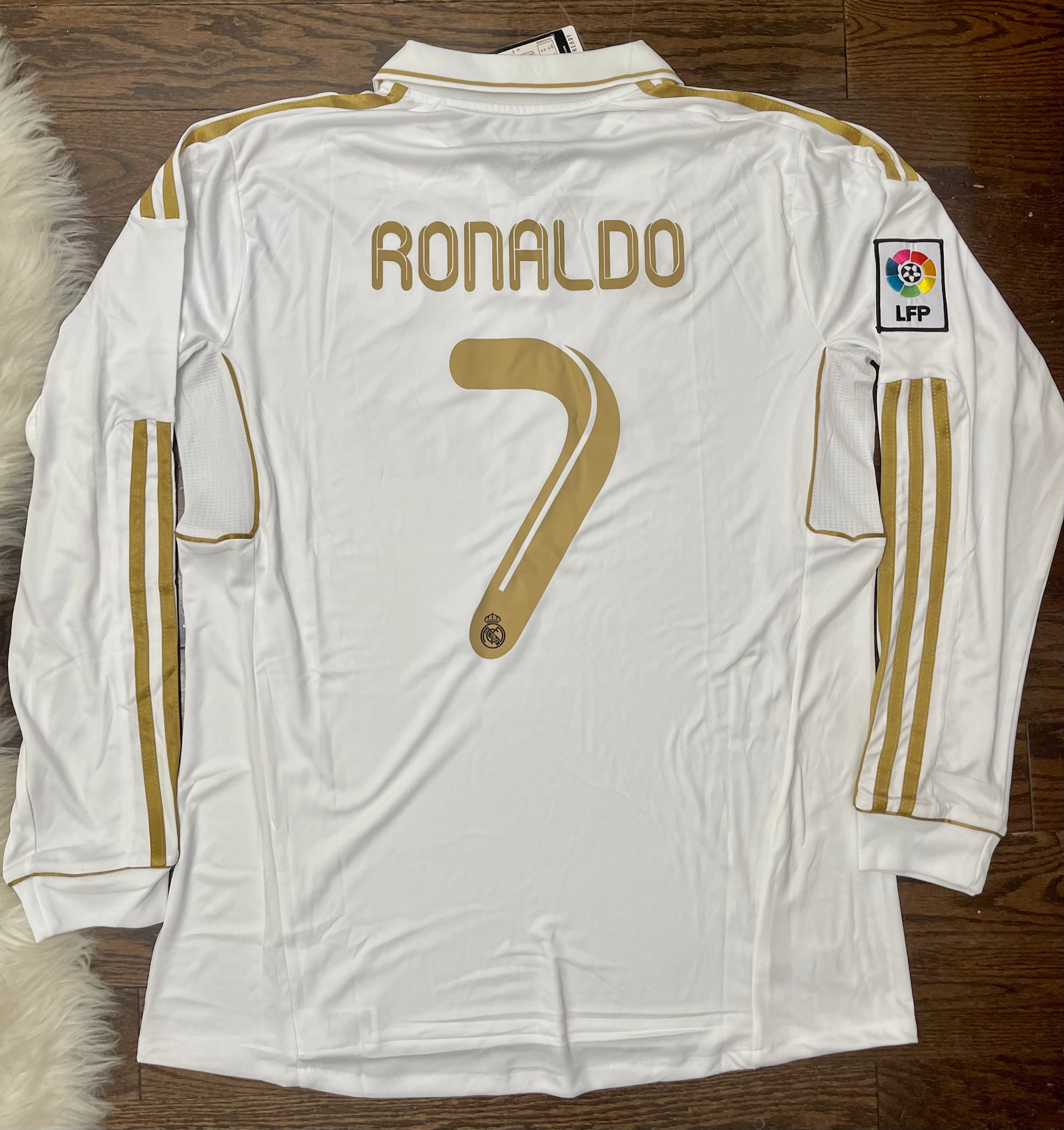 Ronaldo Real Madrid Retro Home Soccer Jersey Long Sleeves