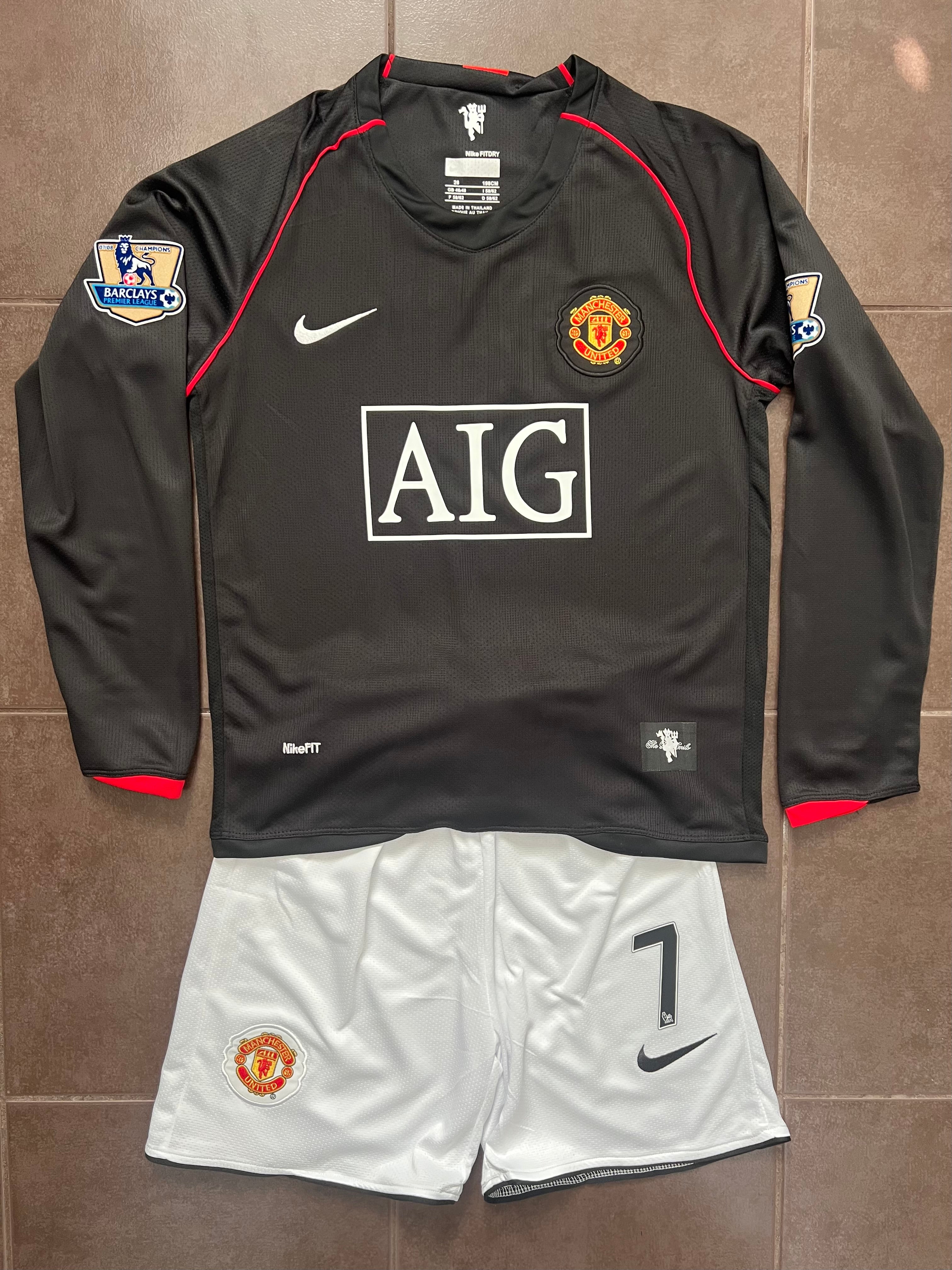 Manchester United Kids Ronaldo 2008 Soccer away Jersey with Shorts