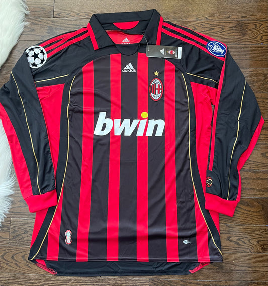 Ronaldo AC Milan Retro Home Soccer Jersey Long Sleeves