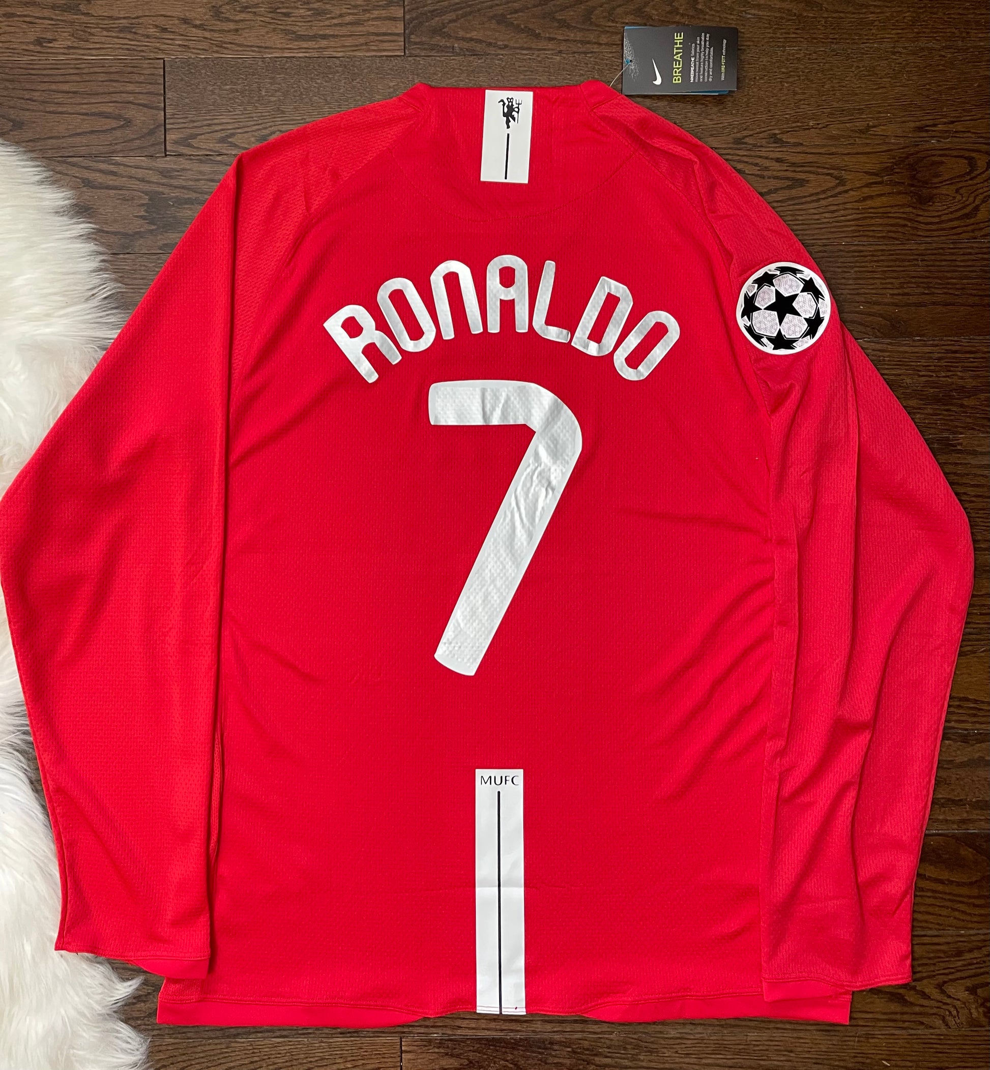 Ronaldo Manchester United Retro Long Sleeves Soccer Jersey Home UCL Final 2008