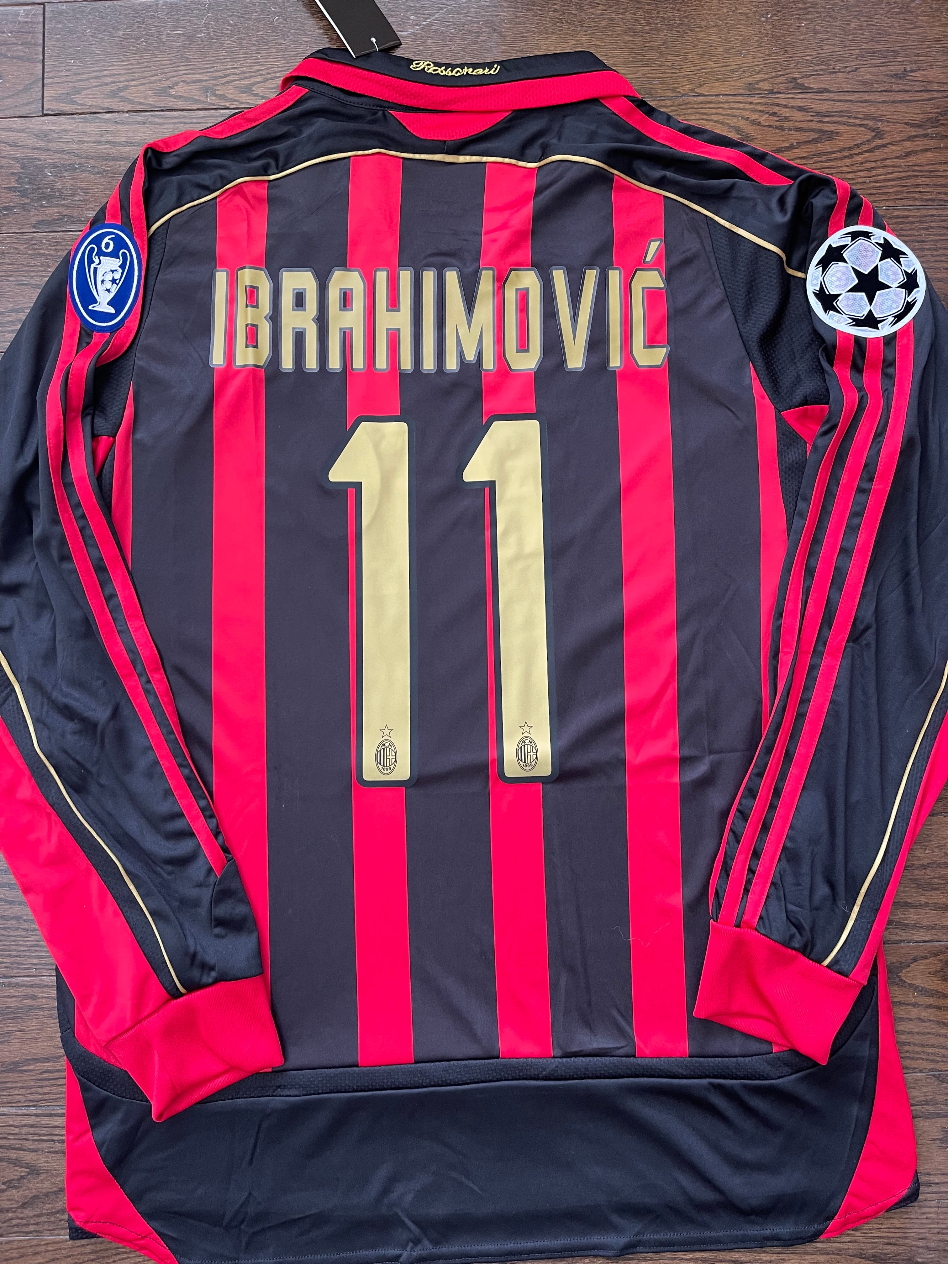 IBRAHIMOVIC AC Milan Retro Home Soccer Jersey Long Sleeves 2006 07 zavikits