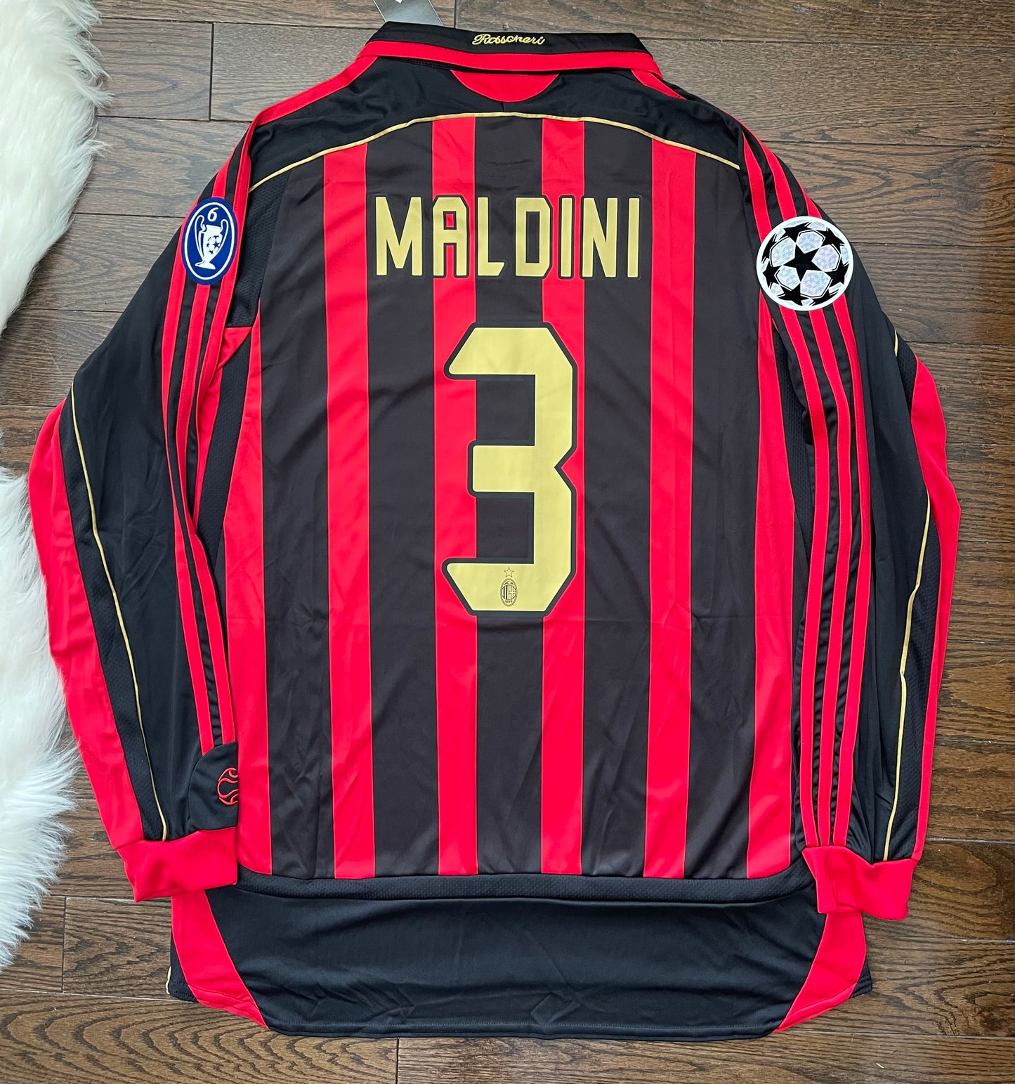 MALDINI AC Milan Retro Home Soccer Jersey Long Sleeves