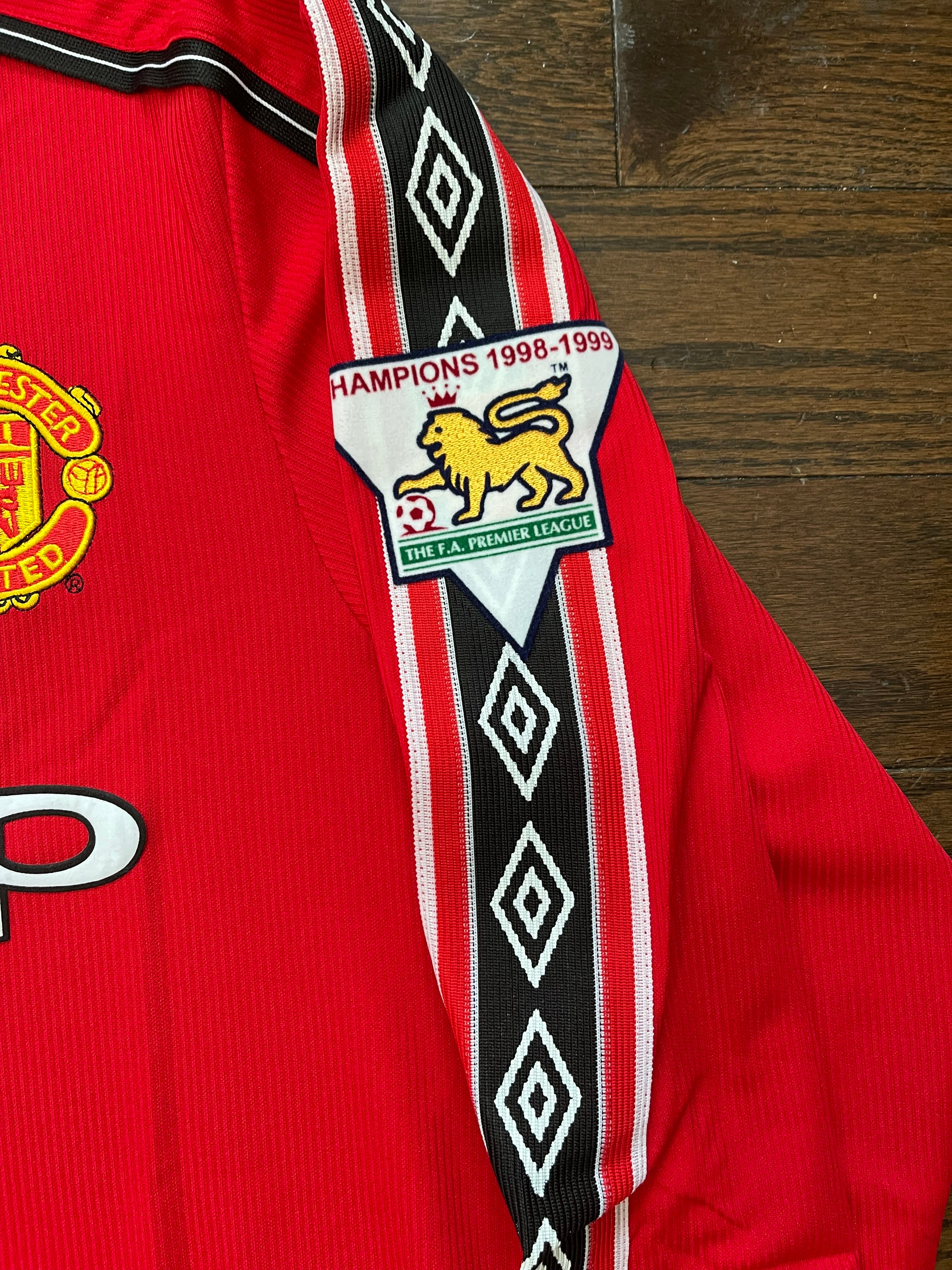 David Beckham Manchester United Retro Home Soccer Jersey Long Sleeves 1998/00