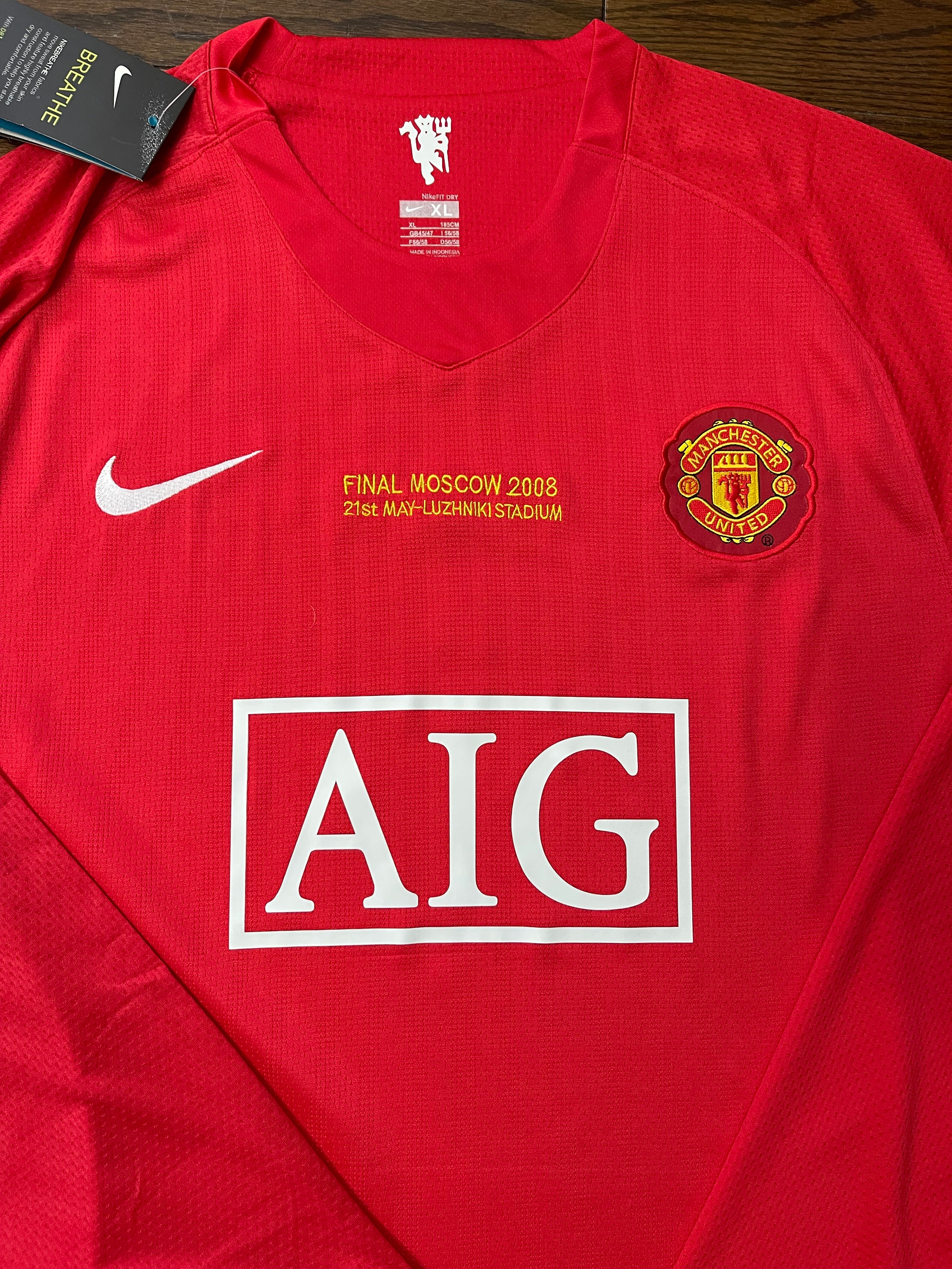 Ronaldo Manchester United Retro Long Sleeves Soccer Jersey Home UCL Final 2008