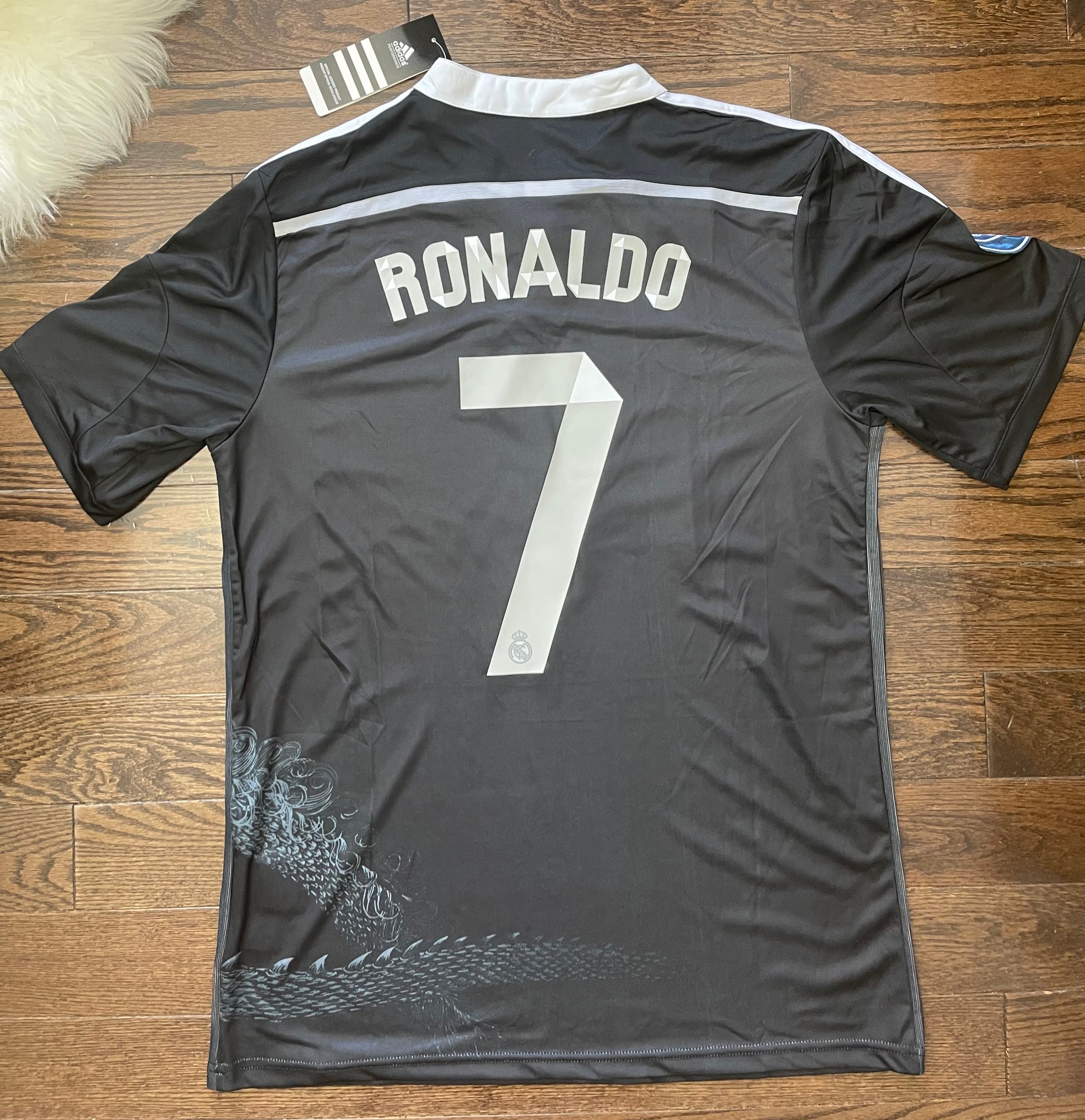 Cristiano Ronaldo Real Madrid Retro Away Dragon Soccer Jersey