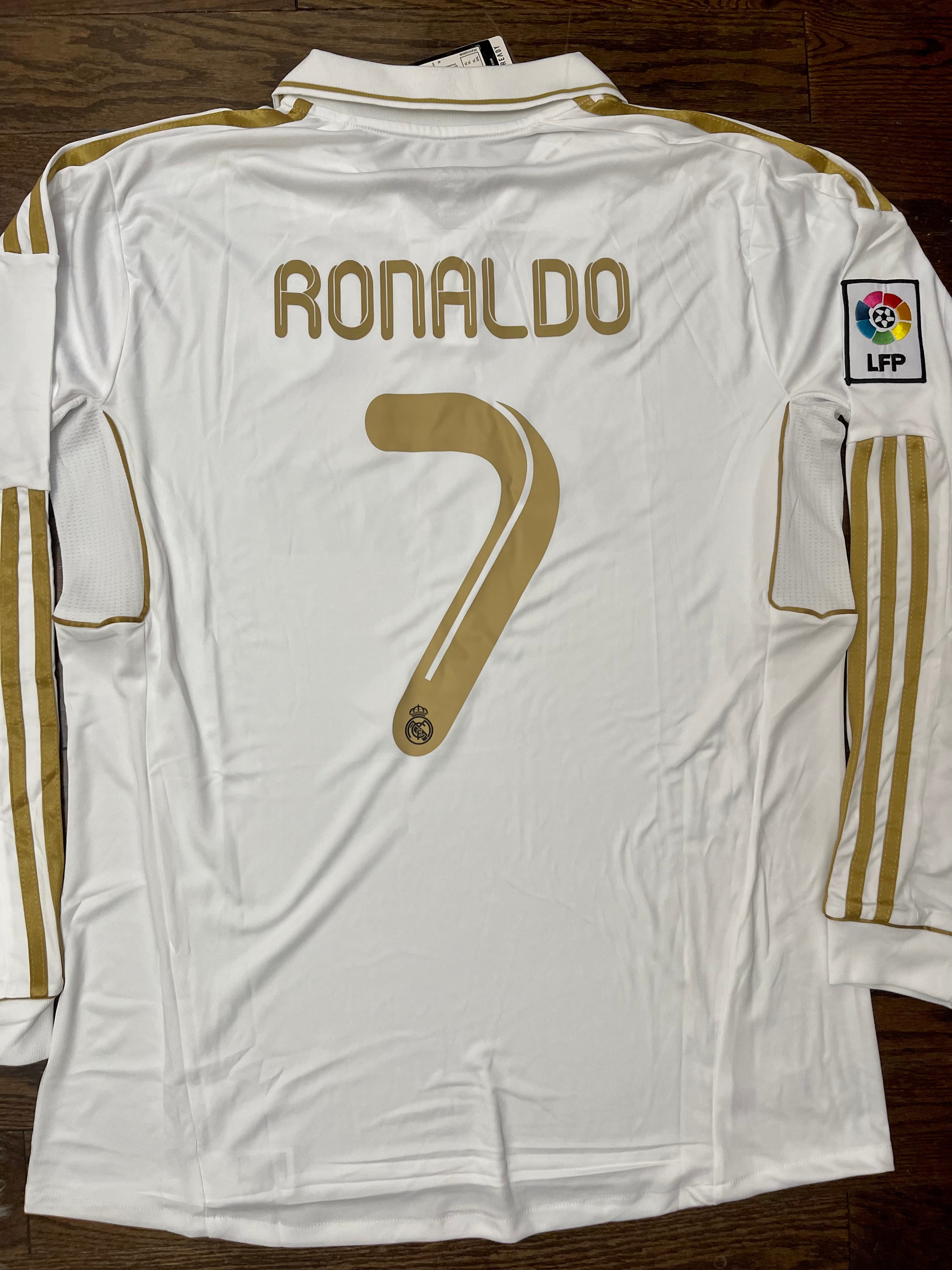 Ronaldo Real Madrid Retro Home Soccer Jersey Long Sleeves