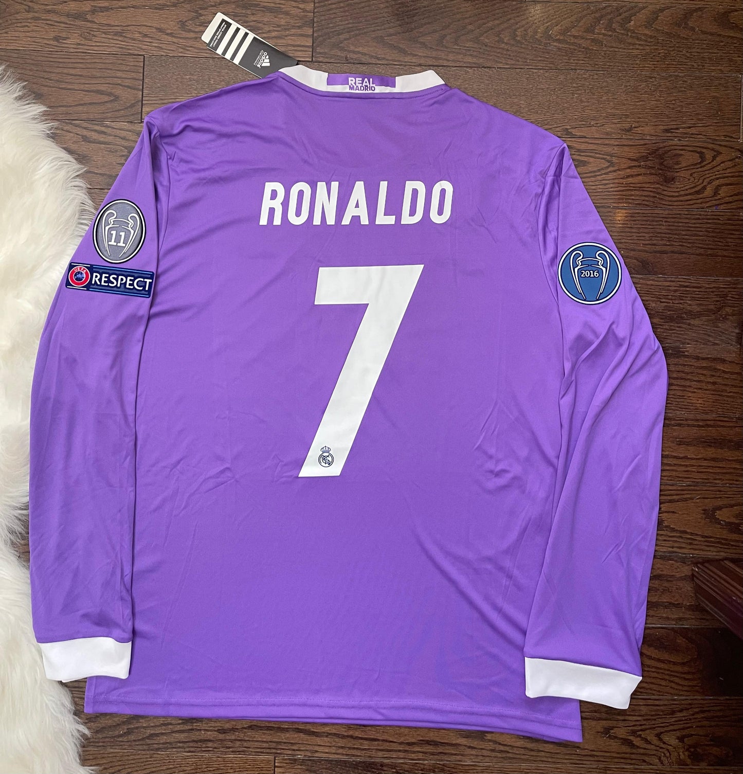 Cristiano Ronaldo Real Madrid Retro away Soccer Jersey Long Sleeves