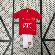 Manchester United Kids UCL Final Soccer Jersey with Shorts 2008