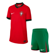 Portugal Kids Home Soccer Jersey Set Euro 2024 (Jersey + Shorts)
