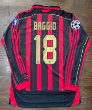 BAGGIO AC Milan Retro Home Soccer Jersey Long Sleeves 2006/07