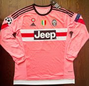 Paul Pogba Juventus Retro Away Soccer Jersey UCL Long Sleeves 2015/16