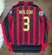 MALDINI AC Milan Retro Home Soccer Jersey Long Sleeves 2006/07 - Image 7