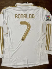 Ronaldo Real Madrid Retro Home Soccer Jersey Long Sleeves 2011/12 - Image 5